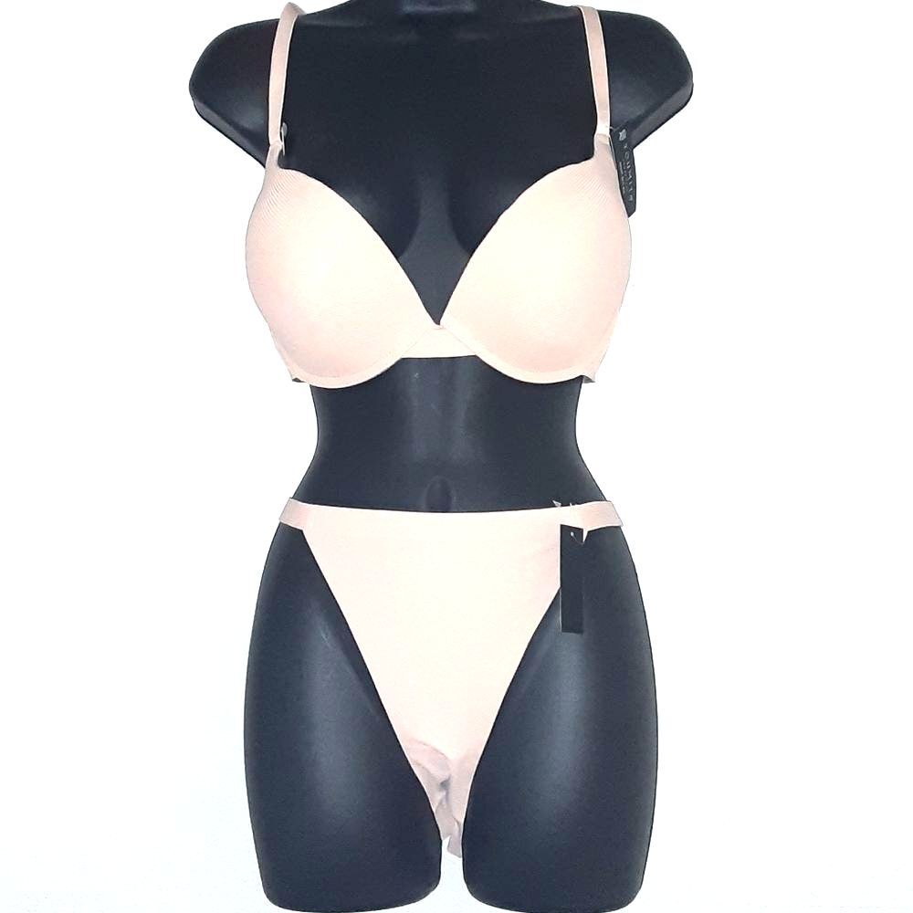 Youmita 40C Jacquard Push Up Bra And XL Seamless Hi-Leg Panty NWT